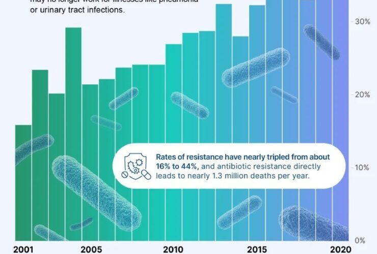 روند افزایش مقاومت به آنتی بیوتیک ها از سال 2001