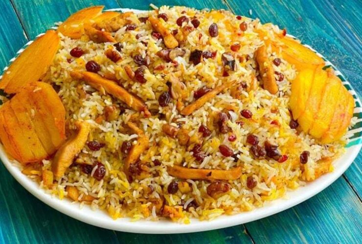 طرز تهیه برنج مرغ و گردو برنج مخلوط خوشمزه و