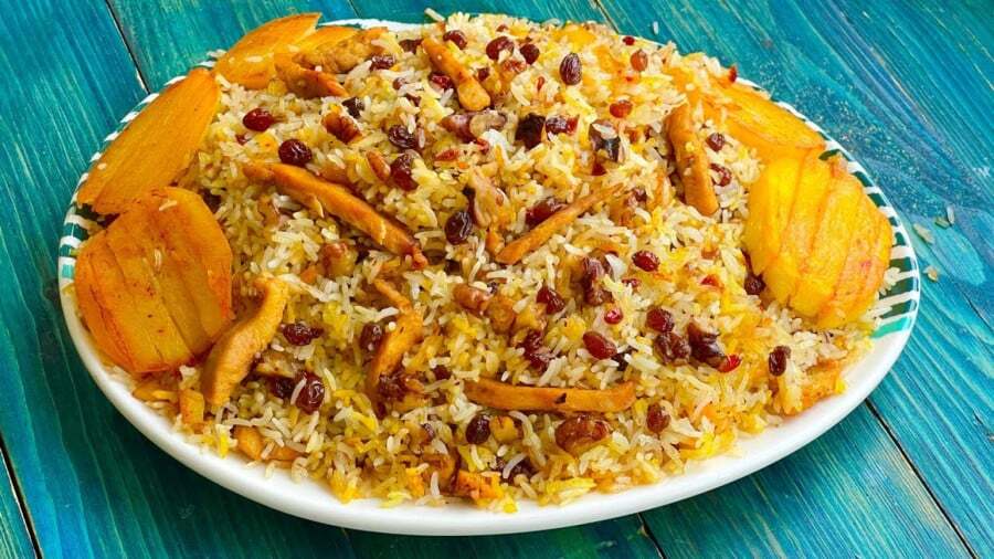 طرز تهیه برنج مرغ و گردو برنج مخلوط خوشمزه و