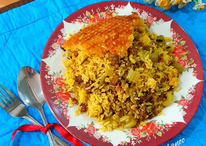 طرز تهیه کرفس پلو با مرغ، یک غذای خوشمزه و