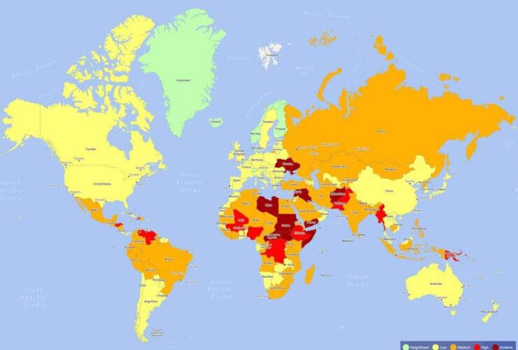 نقشه ریسک سفر 2025 کدام مقاصد امن تر و کدام