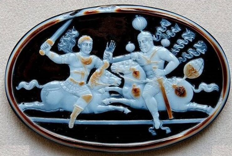 Shapur I جنگ ساسانید با امپراتور رومی که قبلاً در سنگ ساردونیکس حک شده بود