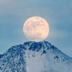 تصاویر قرص ماه کامل در قله Sabalan