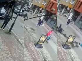 برای دیدن به دنبال بی دقتی مرد مست ، سقوط وحشتناک یک لامپ به یک زن