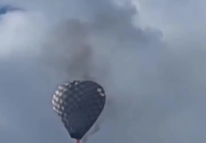 آتش و سقوط کشنده یک بالون