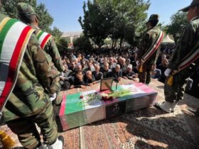 مراسم تشییع جنازه قاضی şahin Ehsan Bagheri در شیراز است