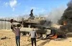 برای دیدن لحظه انفجار مخزن اسرائیل توسط جنگجو فلسطینی