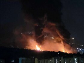آتش سوزی در یکی از مخازن انبار در غرب تهران