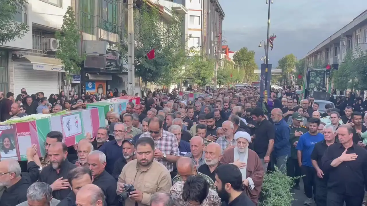 وجود سخنگوی وزارت امور خارجه در مراسم تشییع جنازه آستانا اشرفیه شهدا