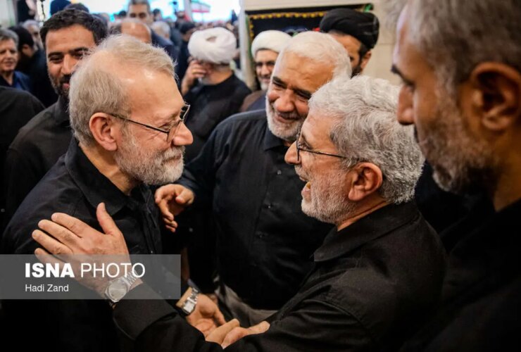 تصاویر خوشبختی و علی لاریجانی یزیدی در طرفین اصلی