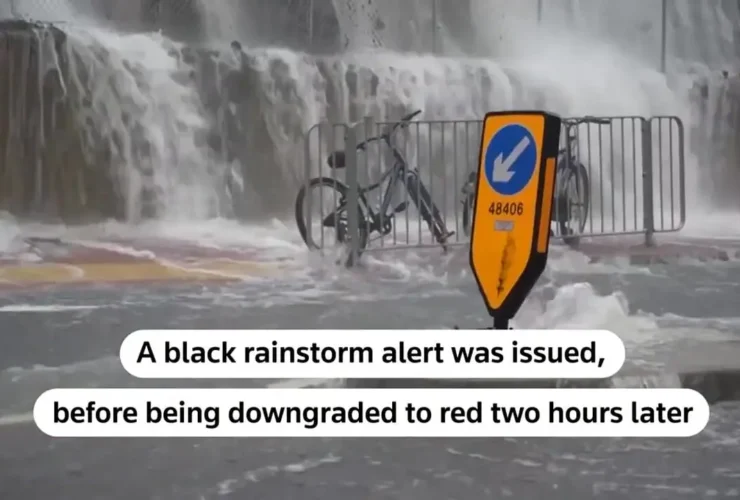 برای دیدن باران های شدید آبشارهای طبیعی در هنگ کنگ ایجاد شده است