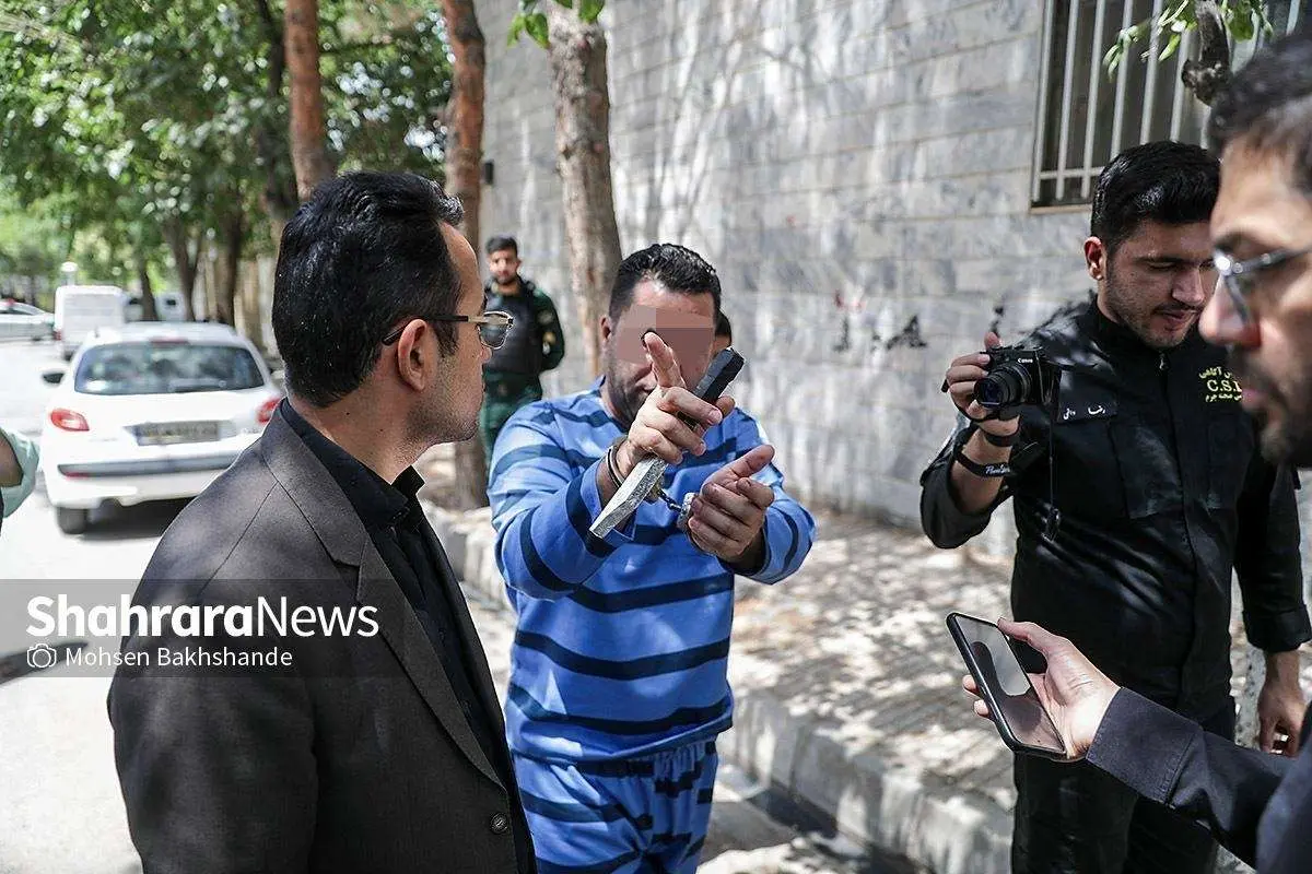 تصاویر بازسازی صحنه قتل در خگی ربی در مشهاد