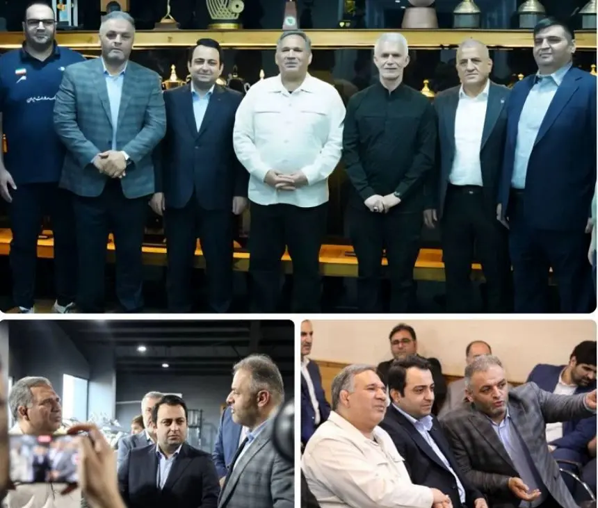 رئیس کمیسیون اقتصادی مجلس در اردوگاه ملی وزنه برداری و مدیر کل بانک صادرات ایران