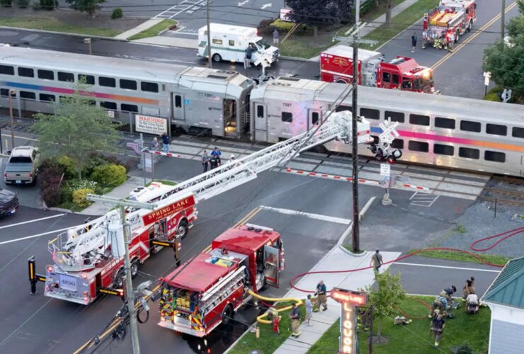 آتش سوزی شهر نیوجرسی در قطار