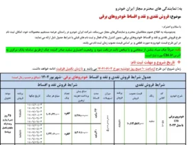 شرایط فروش اقساط دو محصول ایران Khodro اعلام شده است - 1404 سپتامبر