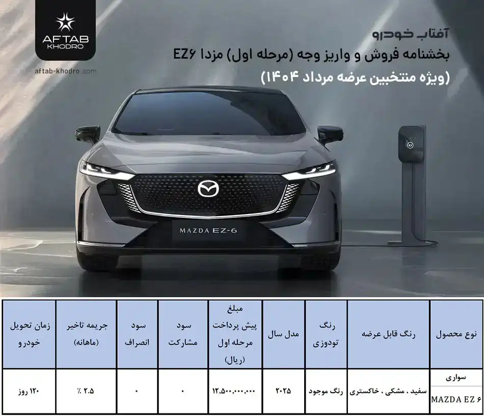 ثبت نام Sunshine Mazda EZ -6 اعلام شده است - سپتامبر 1404