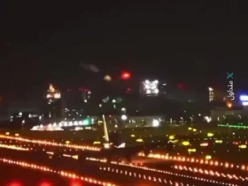 برای دیدن لحظه برخورد موتور باری با باند فرودگاه در تایوان
