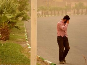 پودر در جاده شدید است. طوفان های گرد و غبار 6 روزه ایران