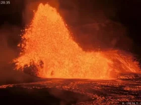 برای دیدن Hawaii'de Dawn Hot ؛ انفجار آتشفشان Kilavia