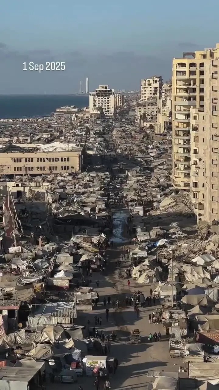قبل و بعد از اشغال یک شهر در اسرائیل ، خیابان غزه