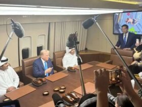 دیدار ترامپ و امیر قطر در ایر فورس وان 9 دیدار ترامپ و امیر قطر در ایر فورس وان