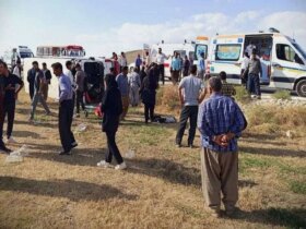 واژگونی مینی‌بوس حامل دانش‌آموزان: ۱۳ نفر مجروح شدند