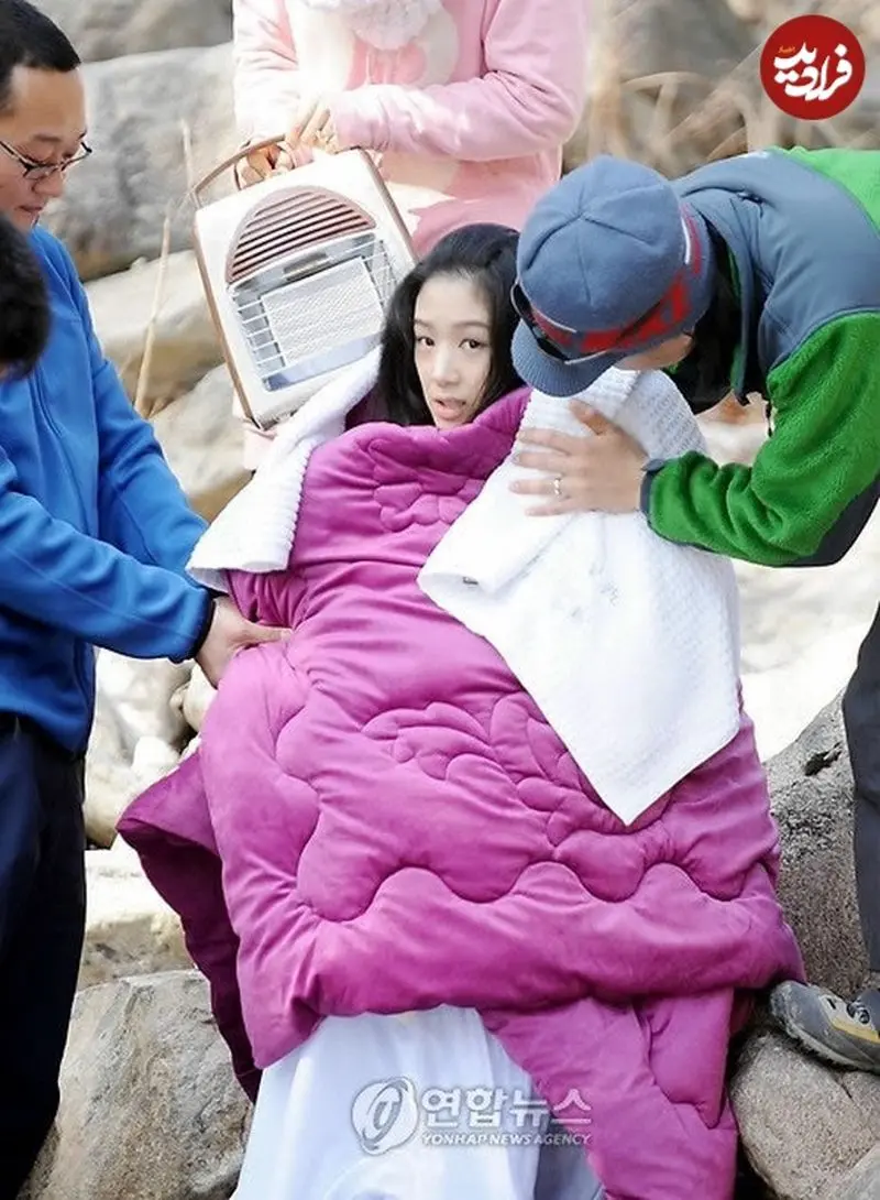 «پرنسس جامیونگ» با لحاف و بخاری برقی در پشت صحنه سریال «جومیونگ 3» 5 جیامونگ