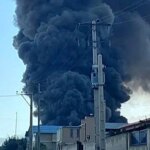 آتش سوزی در کارخانه مواد Mahdishahr