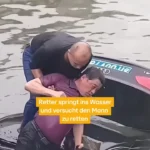 او با شکستن سانروف خودرو راننده را از غرق شدن نجات داد