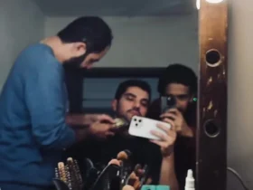 پشت صحنه گریم سینا مهراد در سریال یادرفته