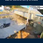 یک کامیون از کنترل خارج شد و با یک کافه تصادف کرد