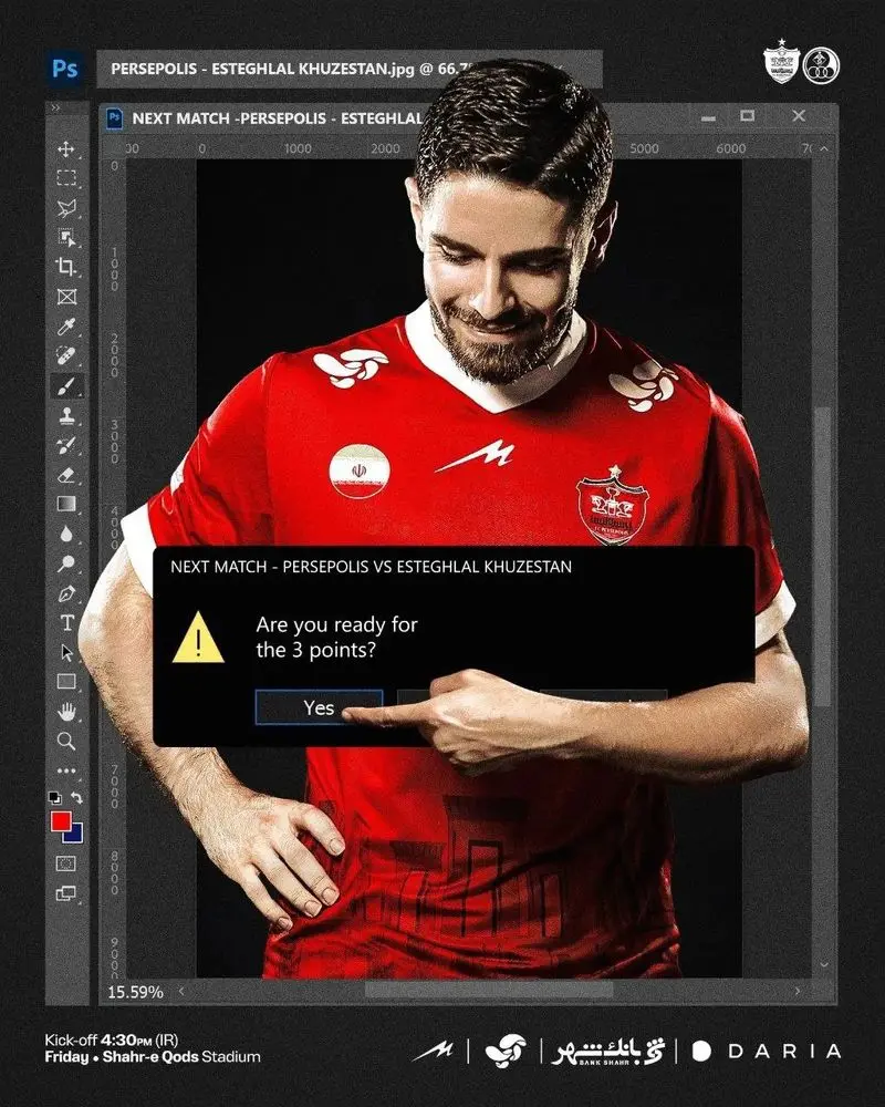 پوستر طرد شدید استقلال خوزستان به پرسپولیس 5 1