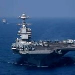 پرواز جنگنده های قدرتمندترین کشتی جنگی جهان