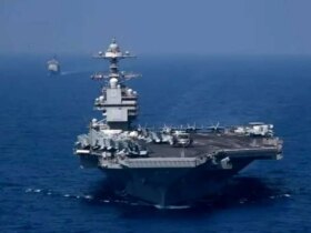 پرواز جنگنده های قدرتمندترین کشتی جنگی جهان