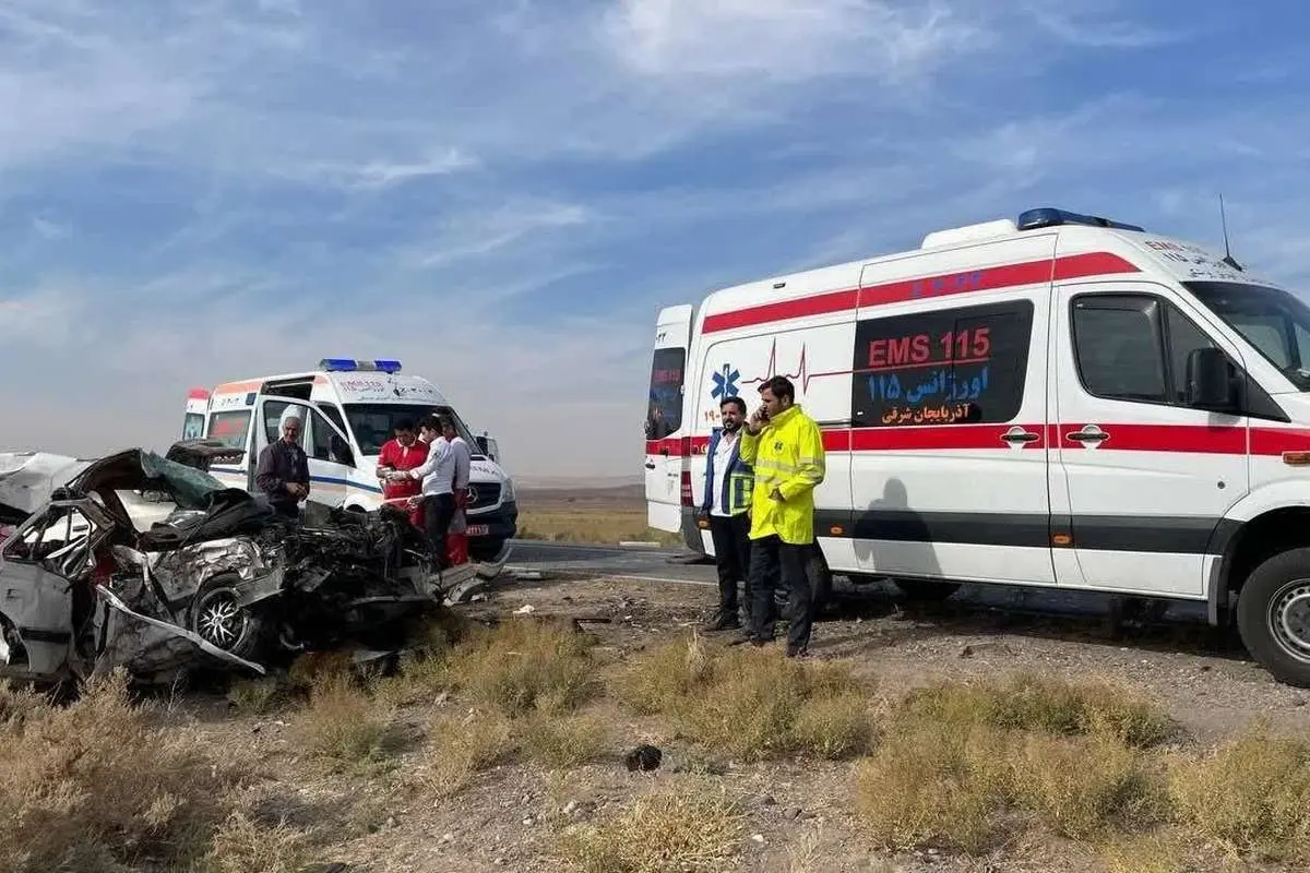 تصادف خونین سمند و پژو در محور هریس - تبریز