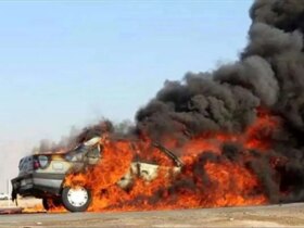 یک کامیون حامل بنزین قاچاق با سه خودرو تصادف کرد. 13 نفر جان باختند