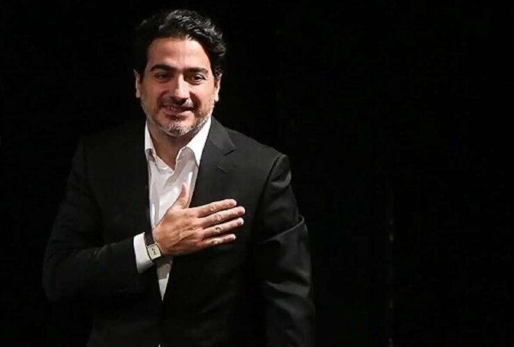 شفیعی کدکنی در کنار همایون شجریان در برج میلاد