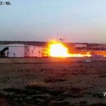 (فیلم) لحظه برخورد پهپاد انتحاری به میدان گازی سلیمانیه عراق