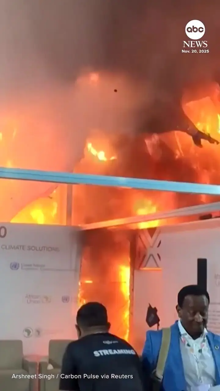 آتش سوزی در محل نشست آب و هوای سازمان ملل در برزیل