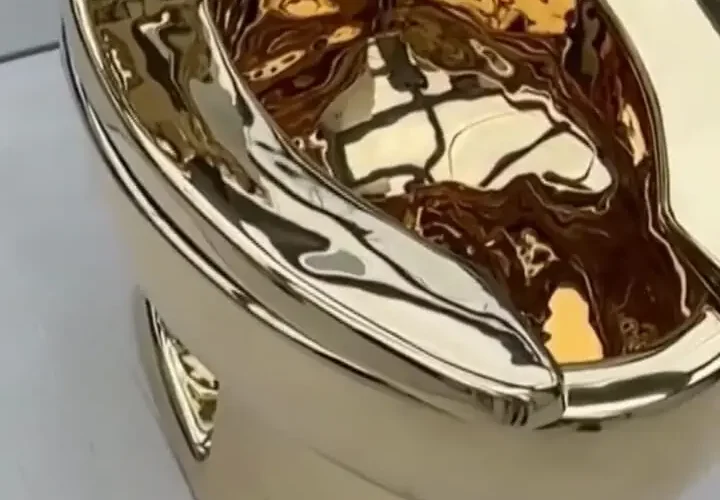 برای دیدن؛ توالت طلایی در مرکز توجه قرار گرفت