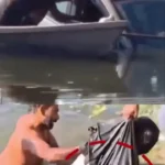برای دیدن؛ نجات چشمگیر راننده خودروی در حال غرق شدن
