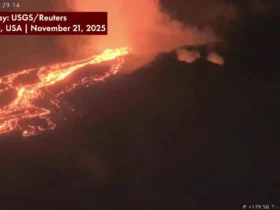 جریان گدازه در دهانه Kilauea