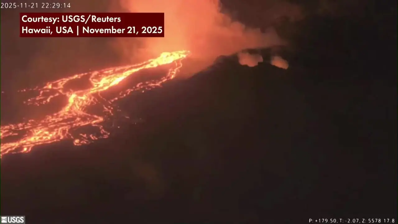 جریان گدازه در دهانه Kilauea