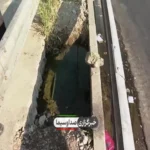 روزانه هزاران لیتر آب در بزرگراه آزادگان هدر می رود