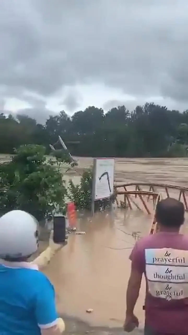 سیل یک پل معلق در ویتنام را ویران کرد 1 سیل یک پل معلق در ویتنام را ویران کرد