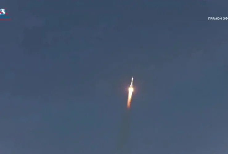 لحظه پرتاب سایوز به ایستگاه فضایی بین المللی