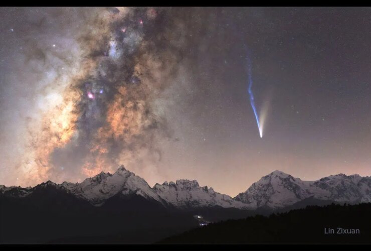 نمایی دیدنی از دنباله دار لمون در آغوش کهکشان راه شیری 34 نمایی دیدنی از دنباله دار لمون در آغوش کهکشان راه شیری
