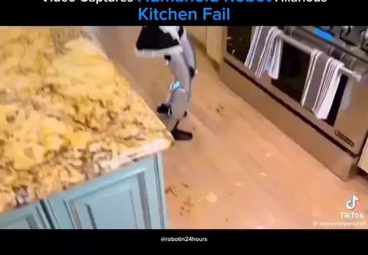 ویدیوی محبوبی که ربات انسان نما آشپزخانه را ویران می کند!