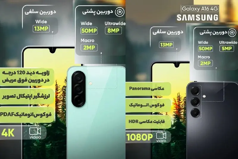 دوربین های گلکسی a16 _ a26