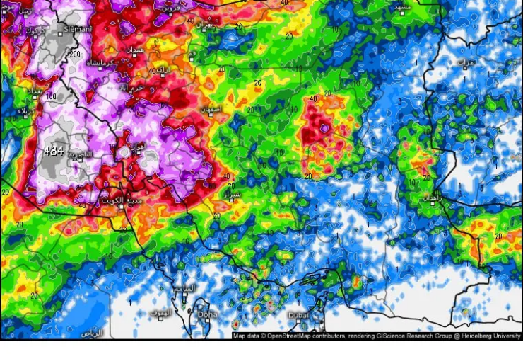 نقشه ماهواره ای بارش